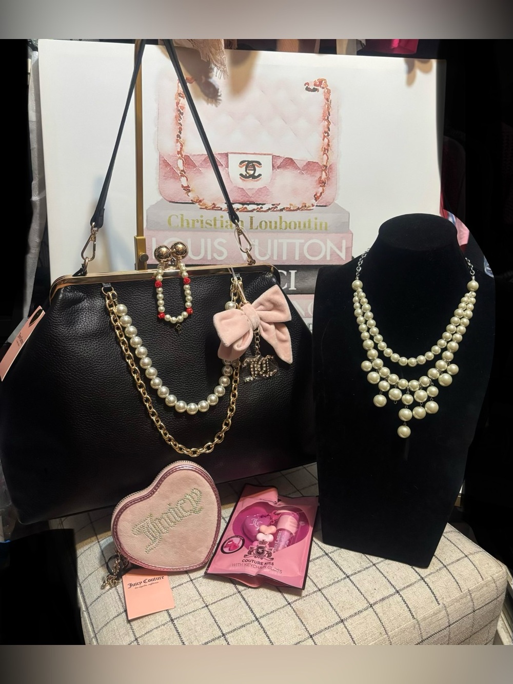 Juicy couture large kiss lock bag bundle